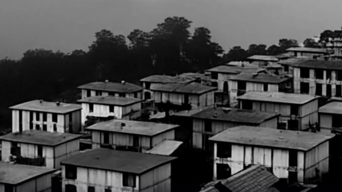 Veduta di Martirano Lombardo negli anni Venti: le abitazioni con tetto a terrazza piana della ricostruzione antisismica post-terremoto 1905