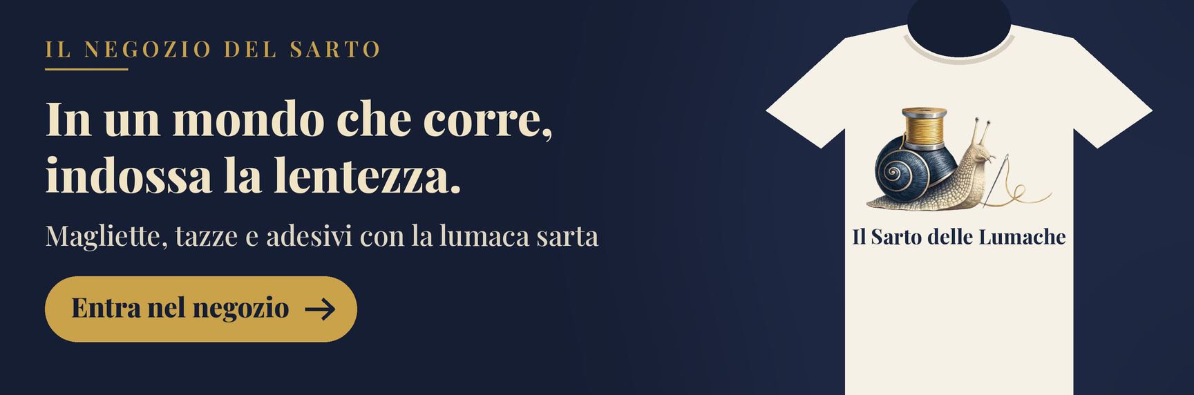 Il negozio del Sarto delle Lumache - Magliette, tazze e adesivi con la lumaca sarta
